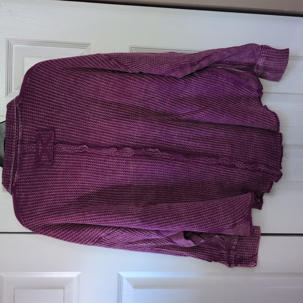 NEW Zenana Acid Wash Waffle Knit Shacket - Picture 5 of 7